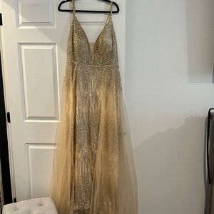 Gold Glitter and Rhinestones Dress